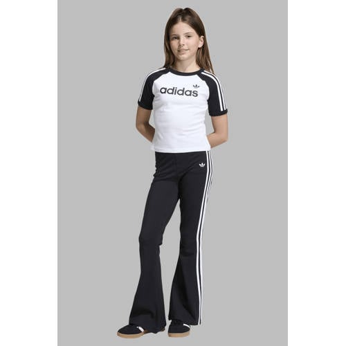 adidas Originals flared legging zwart Broek Meisjes Katoen - maat 170 afbeelding