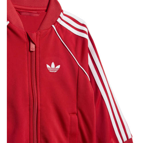 adidas Originals trainingspak Superstar rood Joggingpak Jongens/Meisjes Polyester Ronde hals