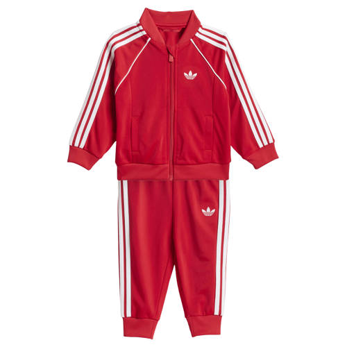 adidas Originals trainingspak Superstar rood Joggingpak Jongens/Meisjes Polyester Ronde hals - maat 92 afbeelding