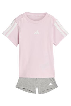 T-shirt + short roze/grijs