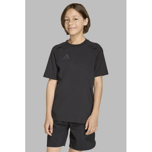 adidas Performance Junior voetbalshirt Tiro Travel zwart Sport t-shirt Jongens/Meisjes Katoen Ronde hals - maat 128 afbeelding