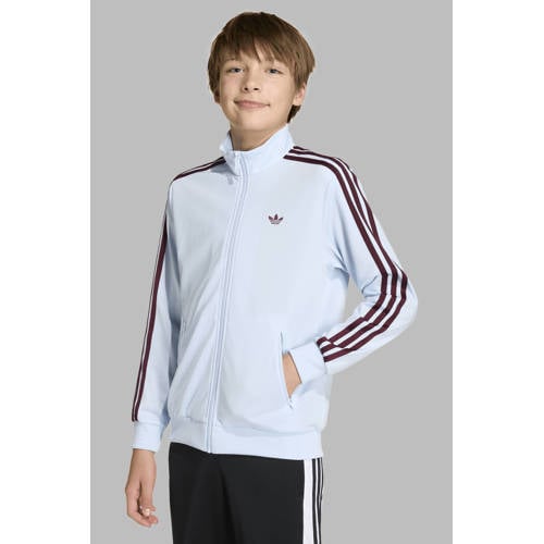 adidas Originals trainingsjack Firebird wit/donkerrood Vest Jongens/Meisjes Polyester Opstaande kraag - maat 128 afbeelding