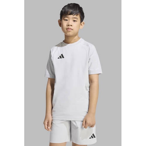 adidas Performance voetbalshirt Tiro Travel lichtgrijs Sport t-shirt Jongens/Meisjes Katoen Ronde hals - maat 152 afbeelding