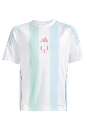 voetbalshirt Messi wit/mintgroen