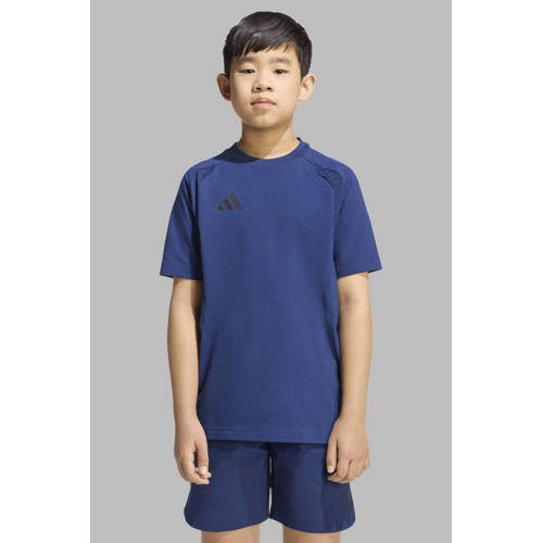 adidas Performance voetbalshirt Tiro Travel blauw Sport t-shirt Jongens/Meisjes Katoen Ronde hals - maat 128 afbeelding