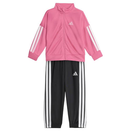adidas Sportswear trainingspak roze/wit Joggingpak Jongens/Meisjes Polyester Opstaande kraag - maat 86 afbeelding