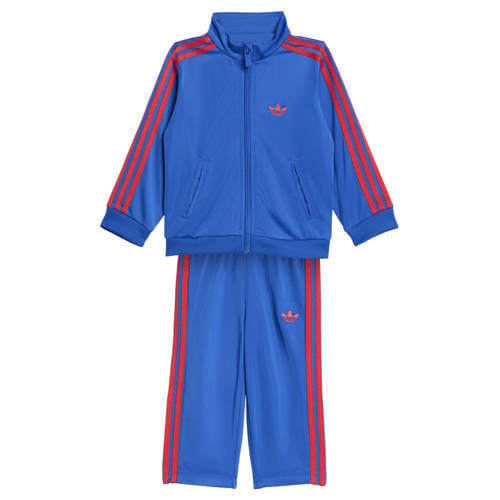 adidas Originals trainingspak Firebird blauw/rood Joggingpak Jongens/Meisjes Polyester Opstaande kraag - maat 80 afbeelding