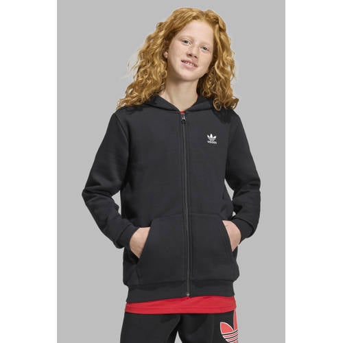 adidas Originals sweatvest zwart Effen - maat 176 | Vest van adidas afbeelding