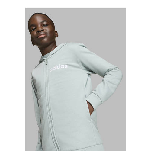 adidas Sportswear joggingpak Essentials mintgroen/grijs Jongens/Meisjes Sweat Capuchon