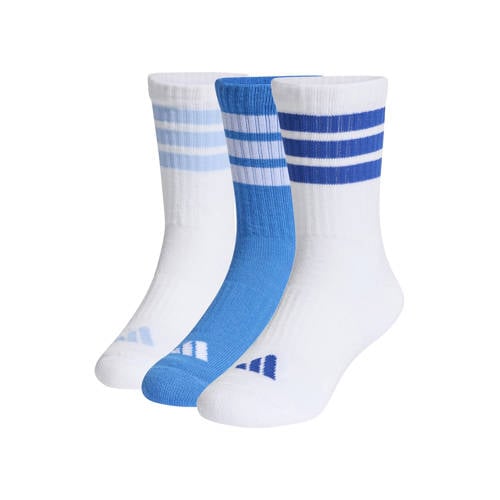 adidas Performance sportsokken - set van 3 blauw/wit Jongens/Meisjes Katoen - maat 28-30 afbeelding