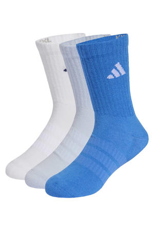 sportsokken Crew - blauw (set van 3)