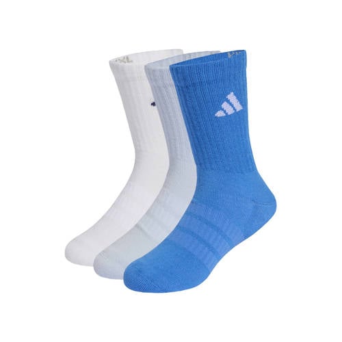 adidas Performance sportsokken Crew - set van 3 blauw Jongens/Meisjes Katoen - maat 31-33 afbeelding