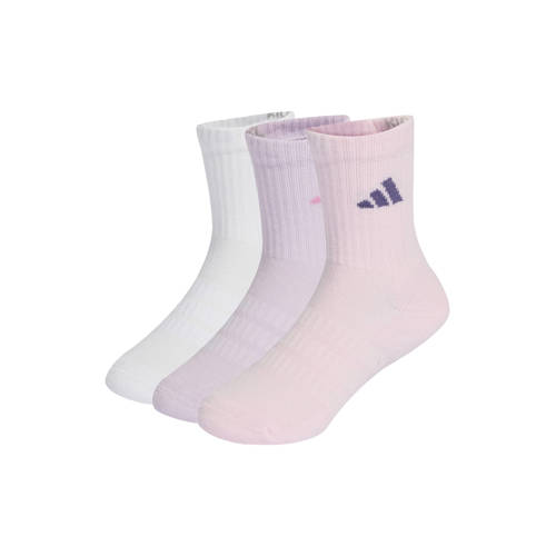 adidas Performance sportsokken Crew - set van 3 roze Jongens/Meisjes Katoen - maat 34-36 afbeelding