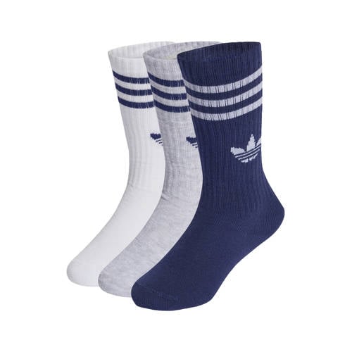 adidas Originals sokken - set van 6 wit/grijs/donkerblauw Jongens/Meisjes Katoen
