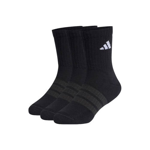 adidas Performance sportsokken Crew - set van 3 zwart Jongens/Meisjes Katoen - maat 34-36 afbeelding