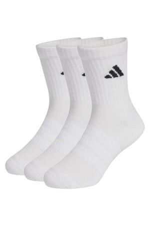 sportsokken Crew - wit/zwart (set van 3)