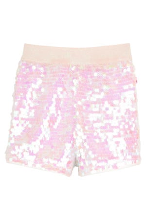 korte broek met pailletten lichtroze