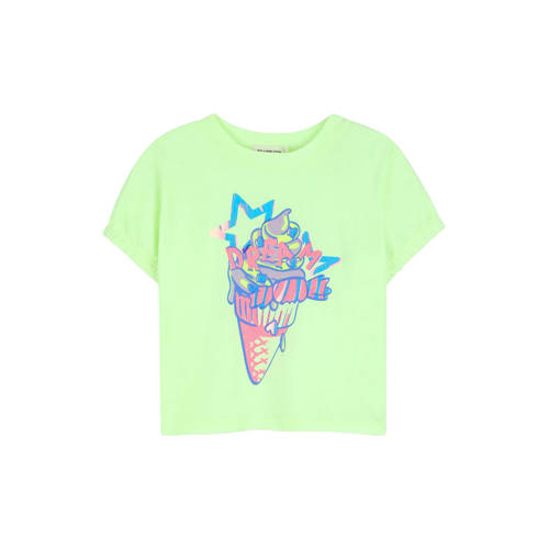 Billieblush T-shirt groen Meisjes Katoen Ronde hals Printopdruk - maat 104 afbeelding