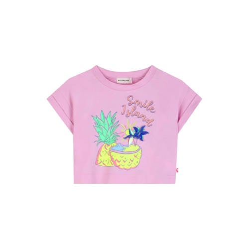 Billieblush T-shirt roze Meisjes Katoen Ronde hals Printopdruk - maat 116 afbeelding