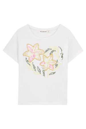T-shirt wit met pailletten