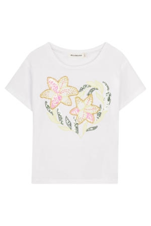 T-shirt wit met pailletten