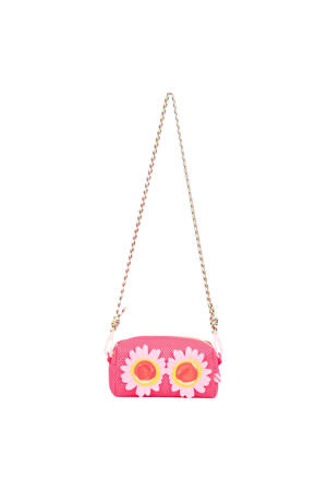 schoudertas met bloemen roze