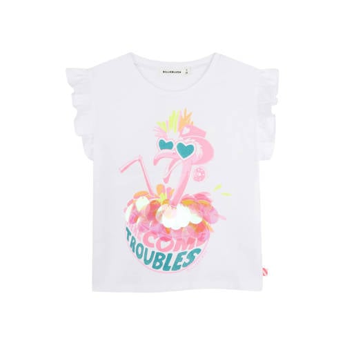 Billieblush T-shirt wit Meisjes Katoen Ronde hals Printopdruk - maat 116 afbeelding