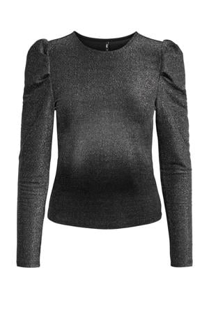 zwangerschaps glitter top zilver
