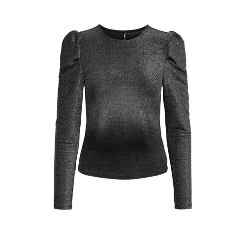 ONLY MATERNITY zwangerschaps glitter top met glitter zilver Dames Polyamide Ronde hals - maat XL afbeelding