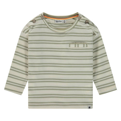 Babyface gestreepte longsleeve groen Jongens Katoen Ronde hals Streep - maat 74 afbeelding