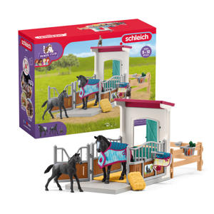 Paardenbox met merrie en veulen