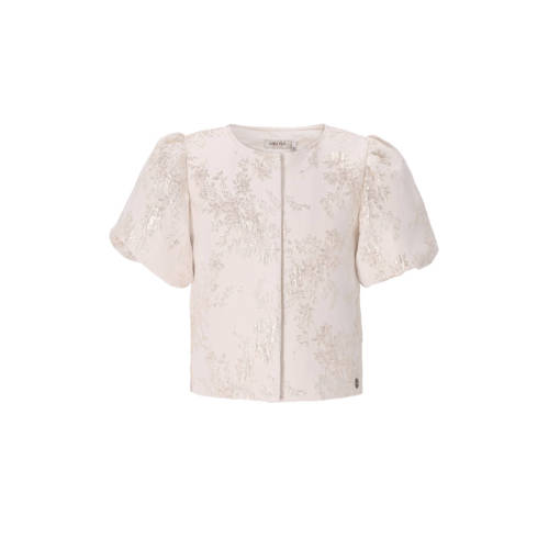 Like Flo gebloemde blouse goud Meisjes Polyester Ronde hals Bloemen - maat 116 afbeelding