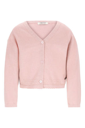 Gebreid vest met capuchon en gemêleerd effect - Paars - Meisje - 13.00