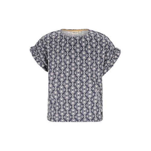 Like Flo T-shirt donkerblauw Meisjes Polyester Ronde hals All over print - maat 122/128 afbeelding