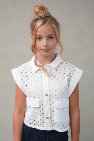 gilet wit broderie