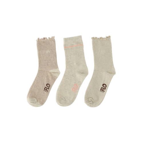 Like Flo sokken - set van 3 goud/ecru/roze Meisjes Stretchkatoen Effen - maat 27/30 afbeelding
