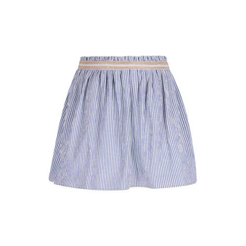 Like Flo gestreepte korte rok lichtblauw Meisjes Polyester Streep - maat 122/128 afbeelding