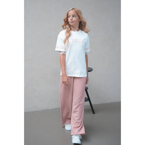 Like Flo Young T-shirt wit Meisjes Katoen Ronde hals Tekst - maat 140 afbeelding