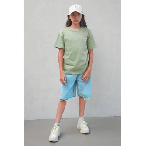 Like Flo Young denim relaxed regular waist short light blue denim Korte broek Blauw Meisjes Stretchdenim - maat 140 afbeelding
