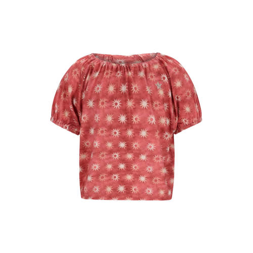 Like Flo blousetop roodbruin Meisjes Viscose Ronde hals All over print - maat 104 afbeelding