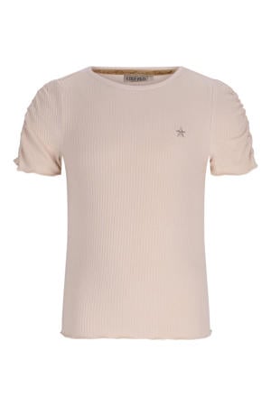 T-shirt ecru rib gebreid