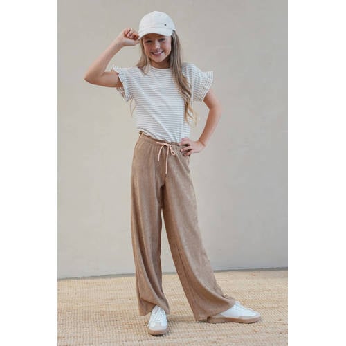 Like Flo straight casual broek bruin Meisjes Polyester Effen - maat 146 afbeelding