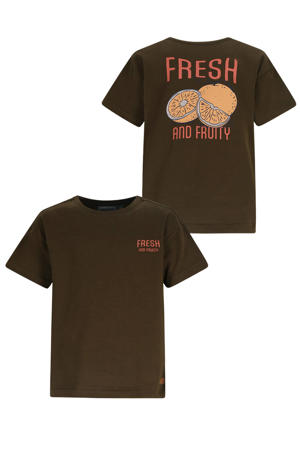 T-shirt met backprint donkergroen