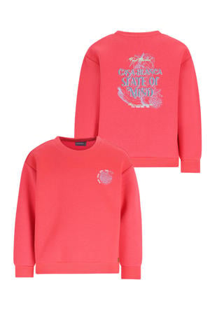 sweater met backprint roze