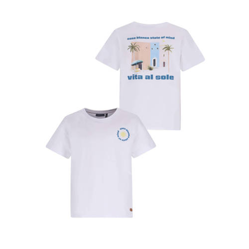 Like Flo Boys T-shirt met backprint wit Jongens Katoen Ronde hals Backprint - maat 122/128 afbeelding