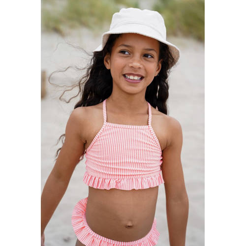 Like Flo cropped bikini zalmroze Meisjes Polyester Streep - maat 122/128 afbeelding