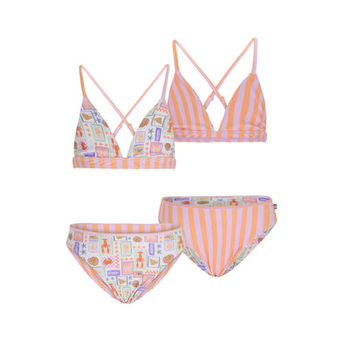 Like Flo reversible triangel bikini oranje/lila Meisjes Polyester All over print - maat 158/164 afbeelding