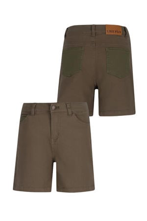 regular waist casual short groen
