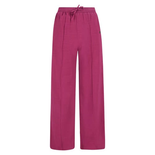 Like Flo Young wide leg regular waist casual broek fuchsia met textuur Roze Meisjes Polyester - maat 128 afbeelding
