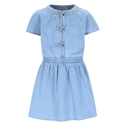 Like Flo spijkerjurk light blue denim Blauw Meisjes Katoen Ronde hals Effen - maat 128 afbeelding